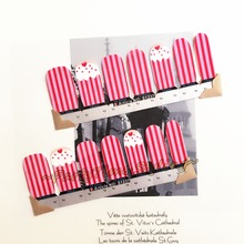red & Pink Ice cream Nail Arts Nail Sticker Waterproof Nail Decal Sticker Gel Polish French Manicure Patch