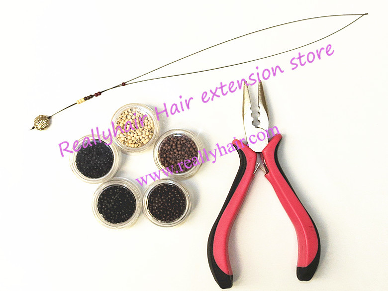Free shipping 5000pcs Nano rings 1pcs three holes plier 1 pcs NanoRings hook needle for NanoRings