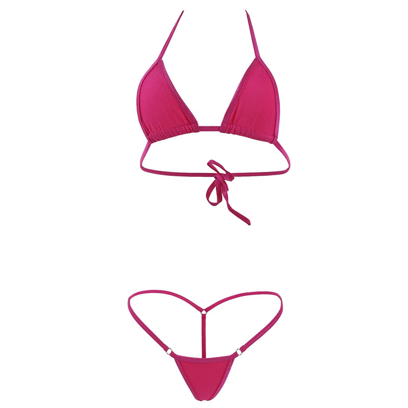 2021 Extreme Mini Micro Bikinis Set Women Hot Sexy Swimwear Beach European Triangle Swimsuit
