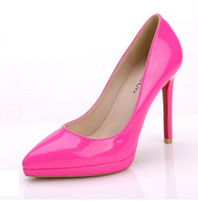 New 2015 Women s Black High Heels Low Heel 9cm Red Black Nude Platform Pointed Toe