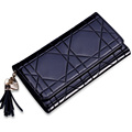 Patent Leather High Quality Bi fold Wallet Women Designer Rhombic Plaid Tassel Purse Ladies Fashion Solid
