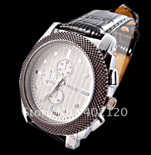 AW001# Free Shipping Lost Money Sale! Black Leather Men's wrist Watch,New Arrive Sports Watch,NICE!
