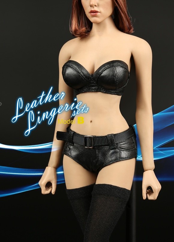 MC TOYS 1/6 clothes phicen black sexy leather clothing accessory for 1/6 .....