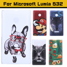 Ultra thin slim Painted Cute Lovely Cartoon UV Print Hard Cover Case For Microsoft Nokia Lumia 532 case many pattern in stock