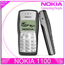 Refurbished Original Phone Nokia 1100 Mobile Phone Unlocked cell phones 1 Year Warranty free shipping