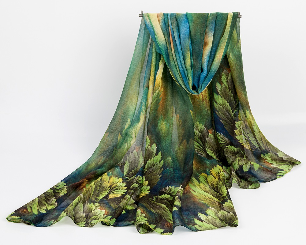 Autumn and Spring scarf women newest design fashion women s long scarf leaves print viole scarves