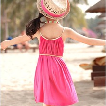 Summer vest dress Cute beach dress kids Lovely candy color Sleeveless Princess dress Baby Girl Dresses
