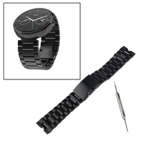 Men and women Black 22mm Stainless Steel Metal Watch Band WatchBandS Strap Bracelet For Motorola Moto 360 smart watch+Tools