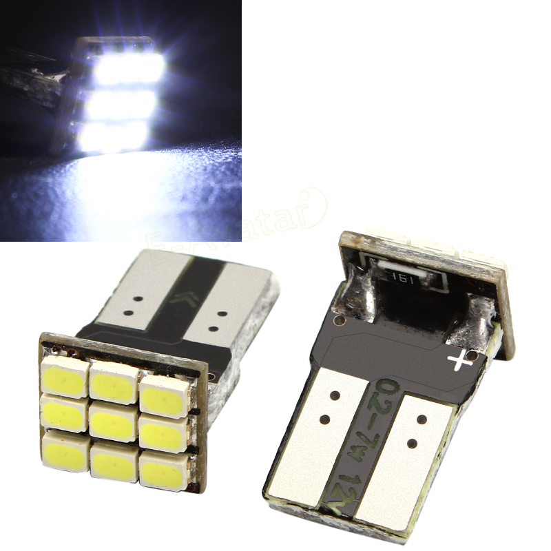 2 x T10 194 168 W5W 9-SMD Car White LED Light DC 12V License Plate Lamp Car Accessories EA10681