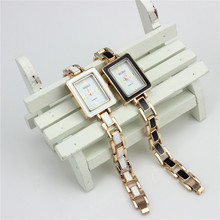 Elegant Rectangle Women Watches 2016 Luxury Ceramic Jewelry Dress Watch Generous Bracelet Quartz Casual Watch Reloj Hot Clock