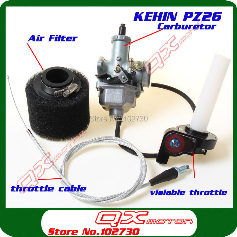 KEIHIN 26mm PZ26 Carburetor Throttle Assembly + Carbit Set for 125cc/140cc dirt /Pit bike 125/150cc cg motorcycles free shipping