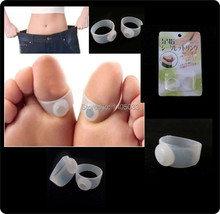 20 pairs Slimming Silicone Foot Massage Magnetic Toe Ring Fat Weight Loss LS039