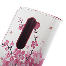 Pink Plum Magnetic Leather Wallet Handbag Book Cover Case For Flip LG Leon 4G LTE H320