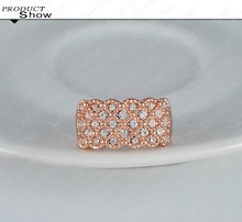 Unique Luxury 18K Rose Gold Plating Engagement Rings Saphire Rings With Austrian Crystals Charm Jewelry Anelli