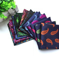 QXY men s fashion pocket square classic woven ties scarf polyester silk paisley cashew flowers banquet