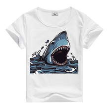 Fashion Short Sleeve Cartoon horrible shark tees Tops T-shirt Shirt Kids Clothes Boys Tees Tops Child Clothing Tshirt