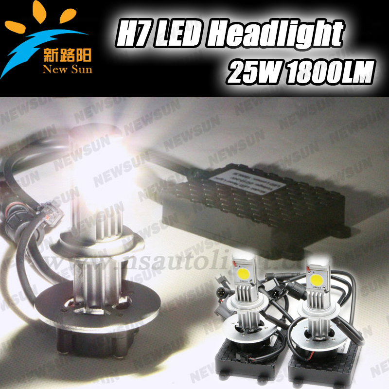 2 sets/lot H7 25W Car led headlight CREE CHIP H7 LED Bulb Car 4x4 12V 24V Head Light Fog Lamps LED Truck Auto Lamp Bulb