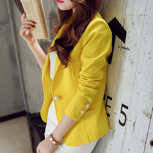 Spring Autumn women blazer New fashion Women’s basic Jackets Ladies jacket coat Female Suit Blazers Color Black Yellow Green