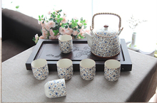 New 7pcs set Ceramics large tea set gift tea pot 900ML six cup porcelain tea set