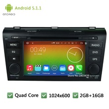 Quad Core 16GB Android 5.1.1 7″ HD 1024*600 2DIN DAB+ WIFI BT USB FM Car DVD Player Radio Audio PC Stereo For MAZDA 3 2004-2009