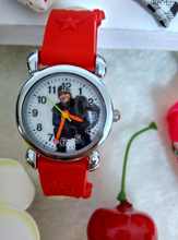 Free Shipping Silicone Pink Cute Watch Cartoon 3D Cartoon Children Kids Girls Quartz Watches Lovely Gift