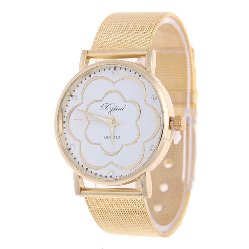 Top brand luxury vogueWomen Ladies Gold Mesh Band Wrist Watch reloj 