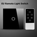 Makegood EU Standard Touch Screen Glass Panel and Remote Control Light Switch 1 Gang 1 Way