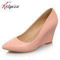 Hot sale big size 33 43 Fashion 2015 Women Sexy Pointed Toe Pumps wedges Ladies Wedding
