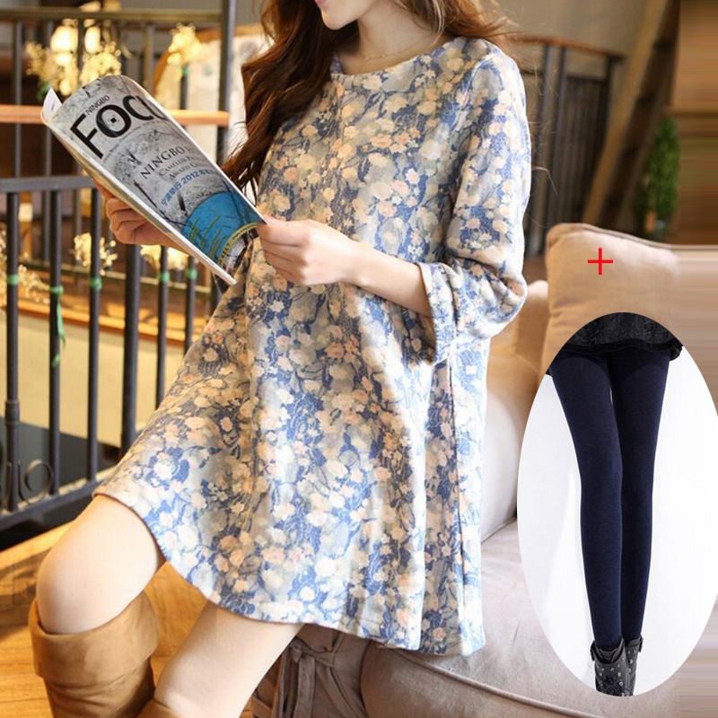 2016 Maternity clothing summer one-piece dress three quarter sleeve floral print dress spring top one-piece dress