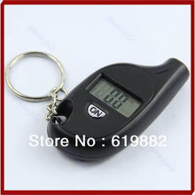 Wholesale 1pc Mini Keychain LCD Digital Car Tire Tyre Air Pressure Gauge Auto Motorcycle Test Tool