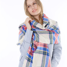 2015 Famous Brand Large Thick Warm Ladies Shawl Wraps Cape Scottish Plaid Tartan European Winter Fashion Echarpes Poncho Franges