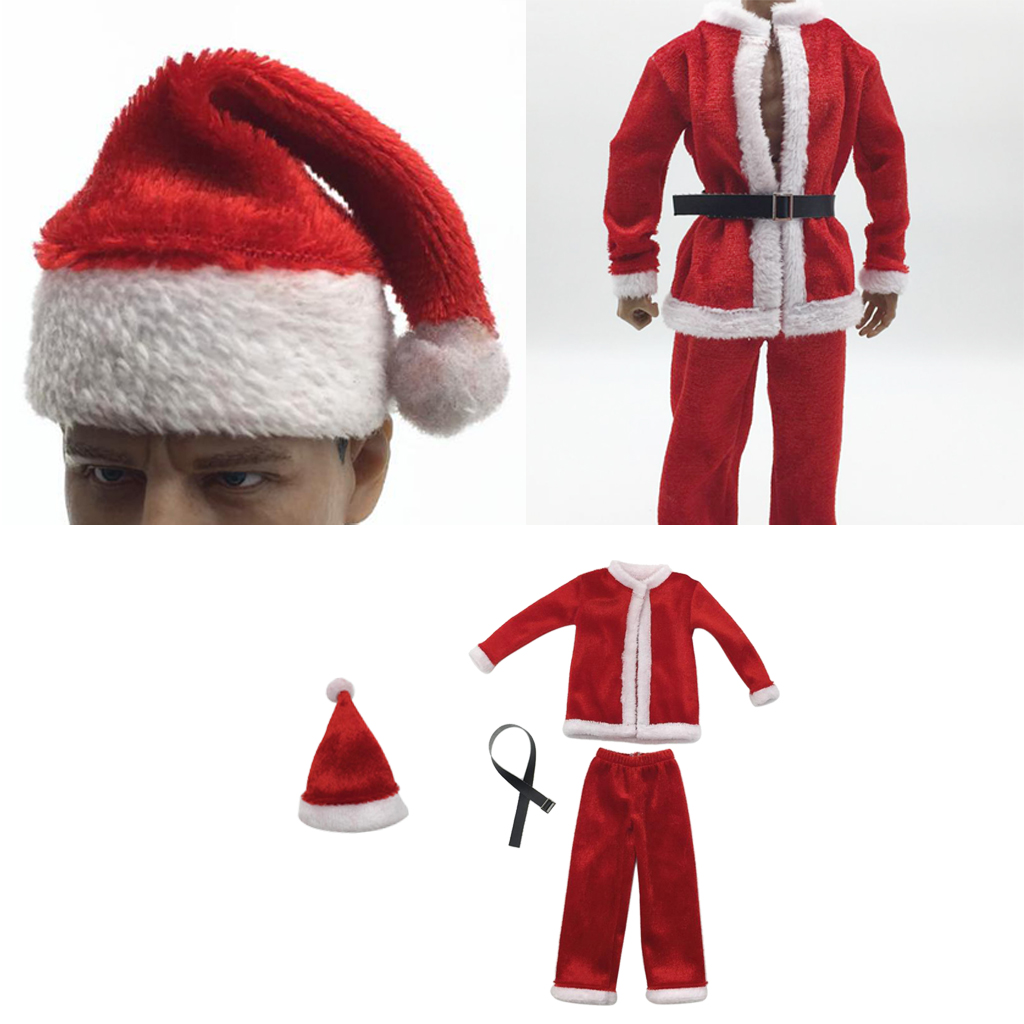 Details about   1/6 Christmas Costume Santa Claus Red Hat for 12'' HT Action Male Figures 