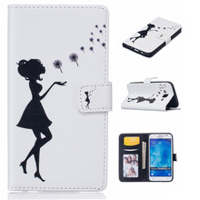 Retro printing Luxury Flip pu leather case for Samsung Galaxy J5 J500 Relief Leather Phone Case Holder Wallet case
