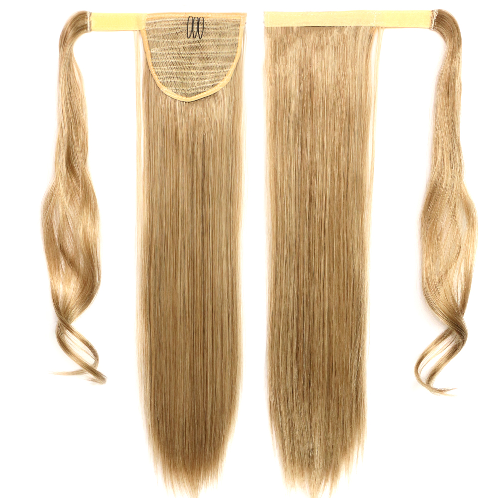 Womens 24" (60cm) 100g Straight Hair Velcro Hook Ponytail Clip In Hair