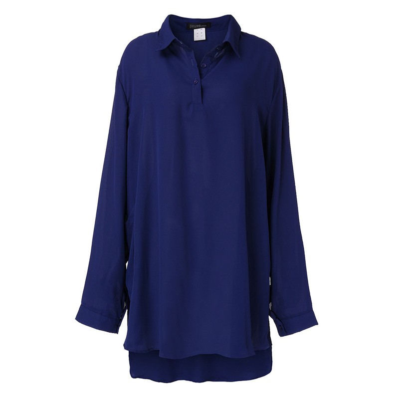 Zanzea Blusas Femininas 2018 Sexy Women See Through Chiffon Shirts Long Sleeve Pocket Casual Blouse Tops Plus Size XS-6XL aeProduct.getSubject()