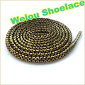 Weiou two color shoe laces gold metallic shoelaces gold shoe strings white round shoelaces white trainer