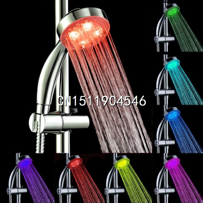 2015 New Handheld 7Color LED Romantic Light Water Bath Home Bathroom Shower Head Glow