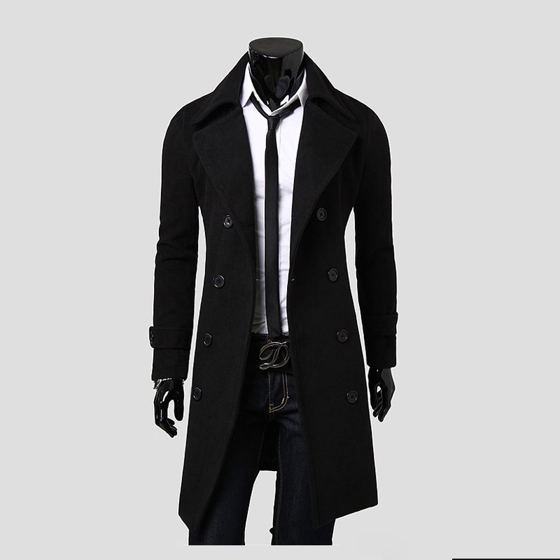 Mens black wool dress coats