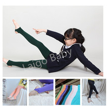 1pc 2015 children spring autumn tights for warm 120D velvet pantyhose kids girls stepping foot tights dancing 14 candy colors