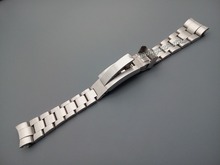 21 mm hombres correa de la alta calidad solid stainless steel watch band curved end de implementación de cierre hebilla para rolexwatch pulsera