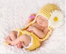 hat+shorts 2pcs Sun flower Infant Newborn photography child props baby girls baby set clothing clothes