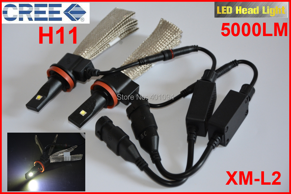 1 Set H11 40W 5000LM CREE XM-L2 LED Headlight 2SMD Philip LUXEON MZ Chip All in One 12/24V Xenon White 6000K Driving Fog H8 H9