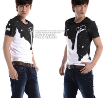 Mens Summer Tee New Man Plus Size Shirt Short Sleeve t shirt Milk Printed Cotton T