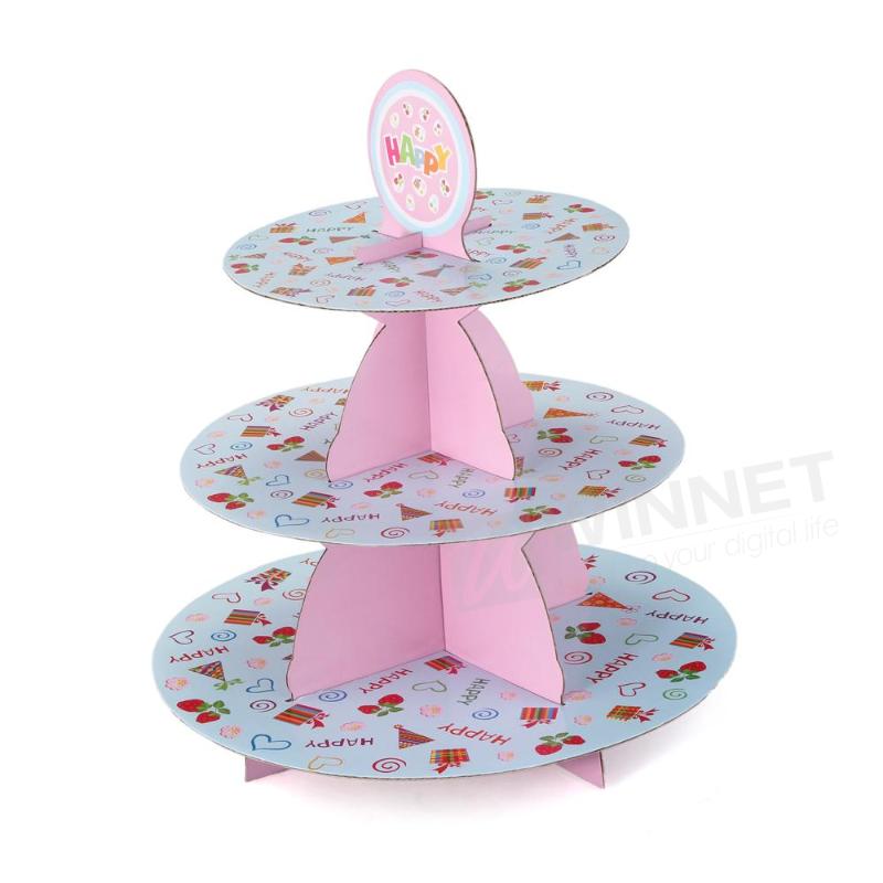 Party Birthday 3 Tier Cupcake Cake Muffin Stand