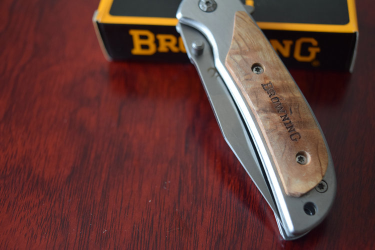 12Pcs lot 440C Blade OEM Browning 338 Wood Handle Tactical Folding knives Pocket Knife Camping tool
