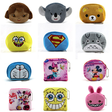 New 2015 Cute Cartoon Totoro Rilakkuma Minnie Mickey Children Plush Coin Purse Zip Change Purse Wallet