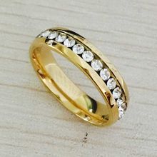 Famous Brand classic 6mm 18K gold Plated CZ diamond rings Wedding Band lovers Ring for Women