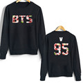 BTS Bangtan Boys KPOP Sweatshirts New 2017 Korean version men women black White Cotton Round neck
