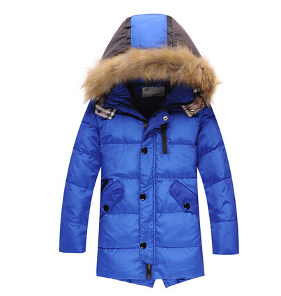 Hot selling winter Child 90% white down coat outerwear children's clothing 2015 male child down jacket medium-long thickening