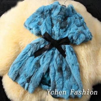 Горячая распродажа зима меховой жилет женщин оригинальные кусочки кролика жилеты зимой меховой жилет бесплатная доставка YC101